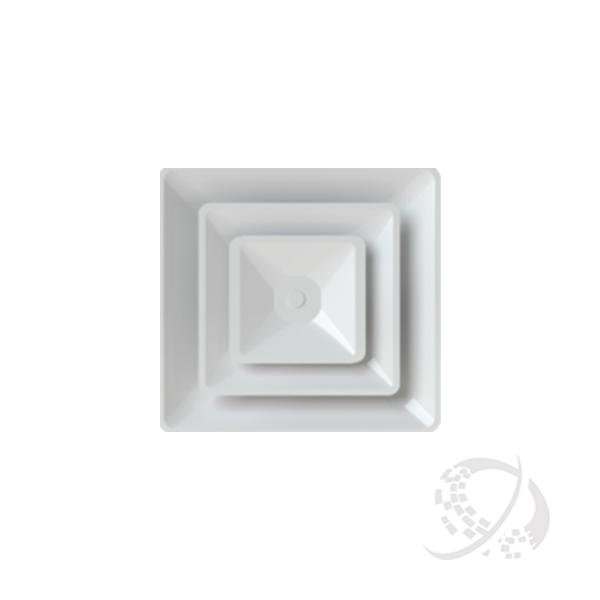 Difusor modular de Acero para plafón con 2 deflectores.